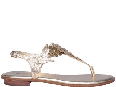 Shop Michael Michael Kors Flora Thong Sandals In Gold