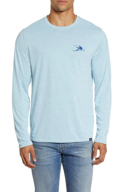 Shop Patagonia Capilene Cool Daily Long Sleeve T-shirt In Vision Mission/ Big Sky Blue