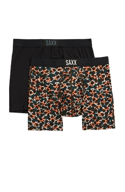 Shop Saxx Vibe Assorted 2-pack Boxer Briefs In Animal Camo