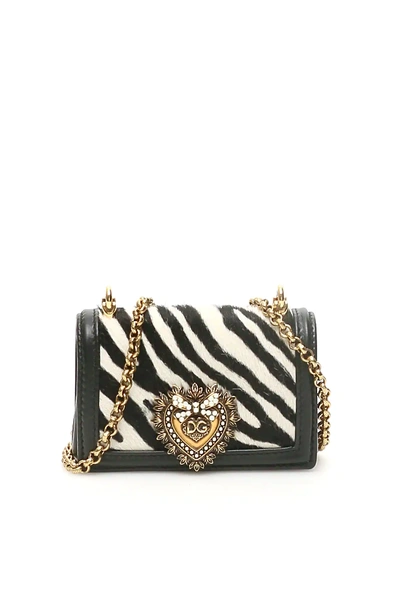 Shop Dolce & Gabbana Devotion Micro Bag In White,black