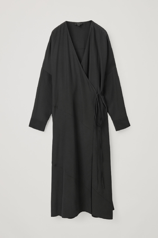 cos black wrap dress