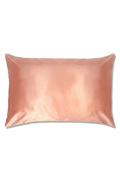 Shop Slip For Beauty Sleep Pure Silk Pillowcase In Peach