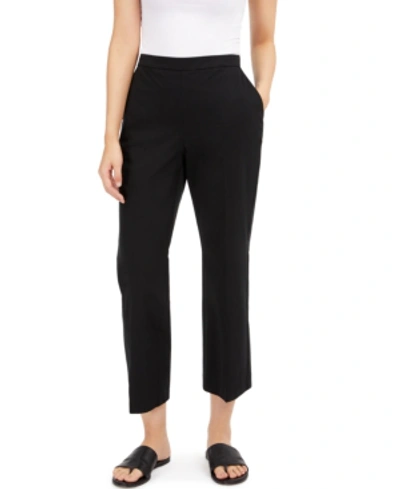 Shop Eileen Fisher Organic Cropped Pants In Black