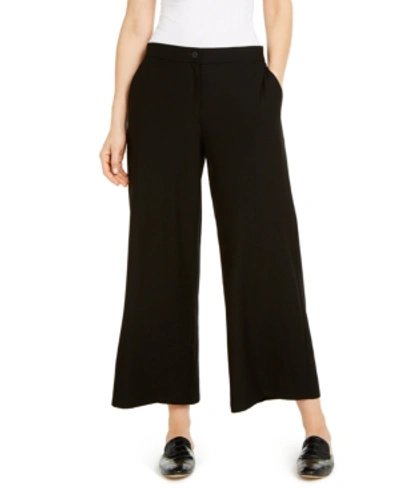 Shop Eileen Fisher System Wide-leg Ankle Pants, Regular & Petite Sizes In Black