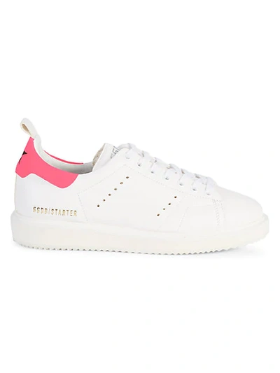 Shop Golden Goose Starter Low-top Leather Sneakers In White Pink