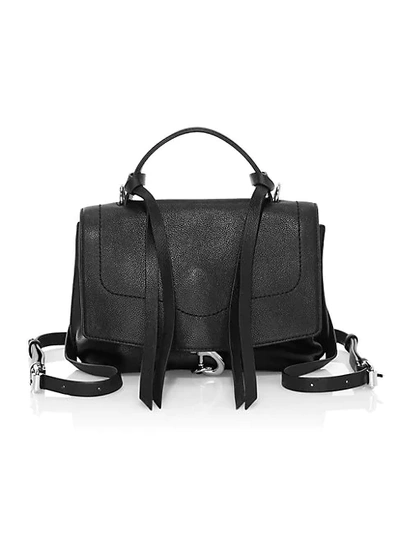 Shop Rebecca Minkoff Medium Stella Convertible Leather Satchel In Black