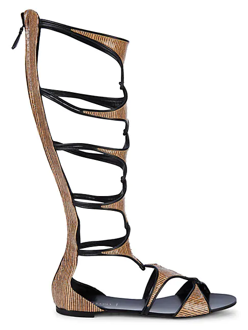 snakeskin gladiator sandals