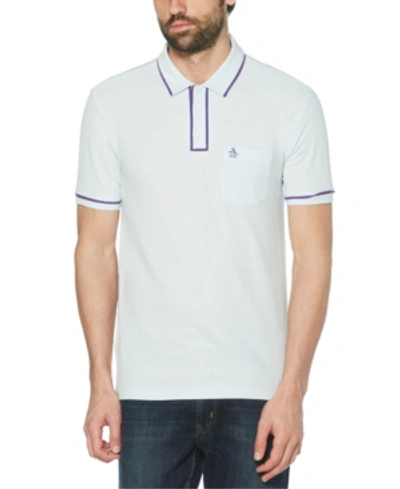 Shop Original Penguin Men's Earl Short Sleeve Polo Shirt In Light Blue