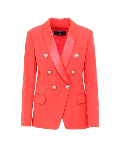 Shop Balmain Blazer In Pink