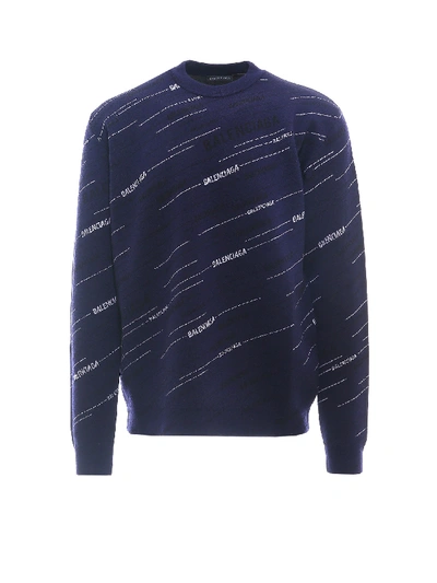 Shop Balenciaga Sweater In Blue