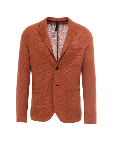 Shop Harris Wharf London Sartorial Linen Blazer In Brown