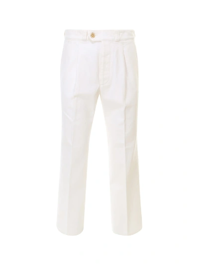 Shop Prada Trousers In White