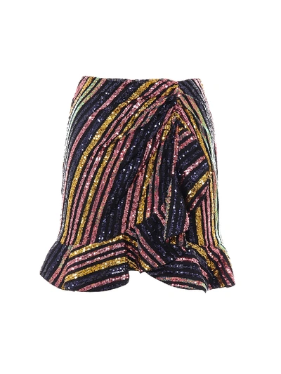 Shop Self-portrait Skirt In Multicolor