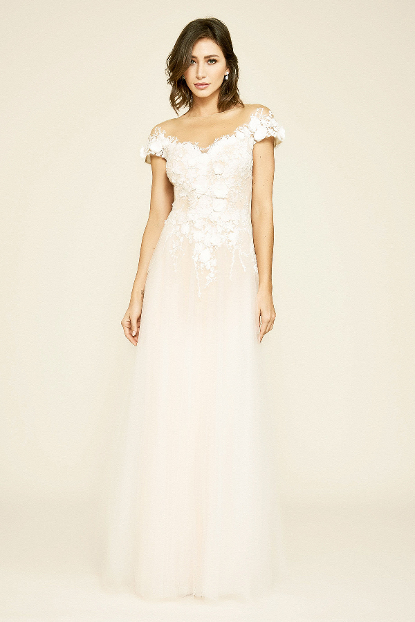 floral applique gown