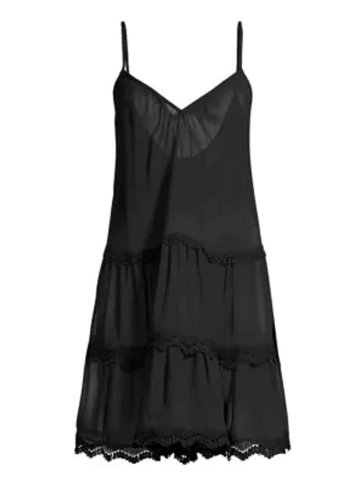 Shop Ramy Brook Maia Sheer Mini Dress In Black