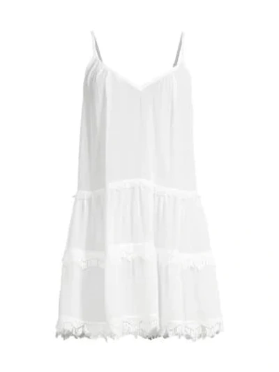 Shop Ramy Brook Maia Sheer Mini Dress In White