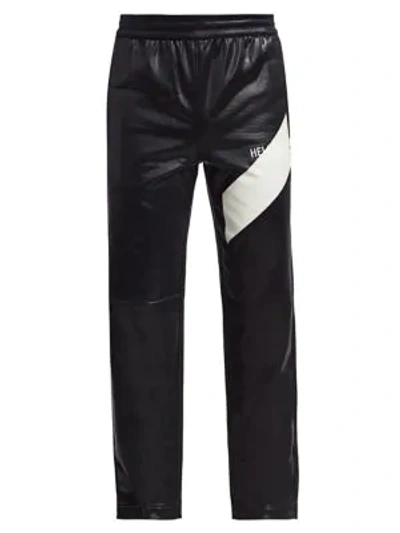 Shop Helmut Lang Sash Coated Logo Track Pants In Basalt Black