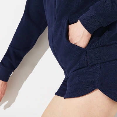 Shop Lacoste Women's Sport Full-zip Fleece Hoodie In Navy Blue