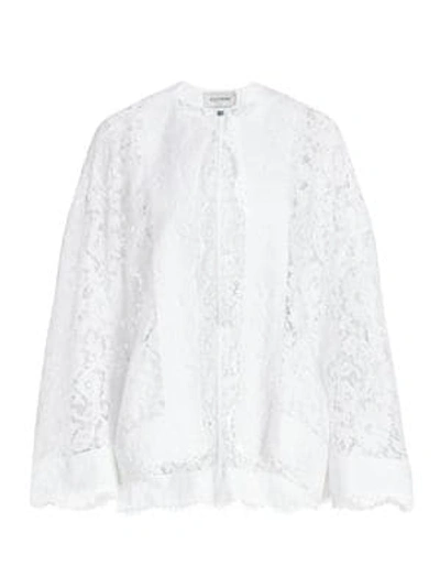 Shop Valentino Lace Kimono Jacket In White
