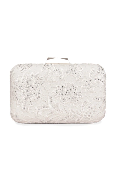 Shop Tadashi Shoji Hein Gem Flower Clutch In Ivory