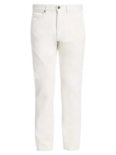 Shop Ermenegildo Zegna Straight Cotton Jeans In White