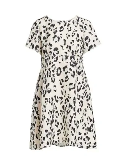 Shop Lafayette 148 Amanda Spotted Silk A-line Dress In Peppermint Multi