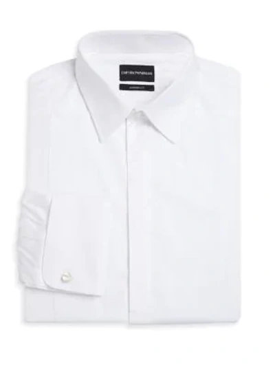 Shop Emporio Armani Men's Cotton Modern-fit Long-sleeve Tuxedo Shirt In White