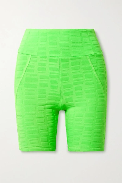 Shop Twenty Montreal Rothko 3d Stretch Jacquard-knit Shorts In Bright Green