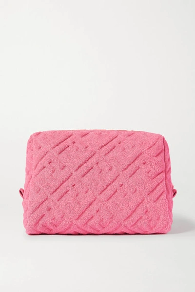 Shop Fendi Embossed Terry Cosmetics Case In Pink