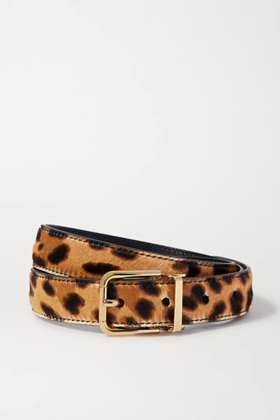 Shop Dolce & Gabbana Leopard-print Calf Hair Belt In Leopard Print
