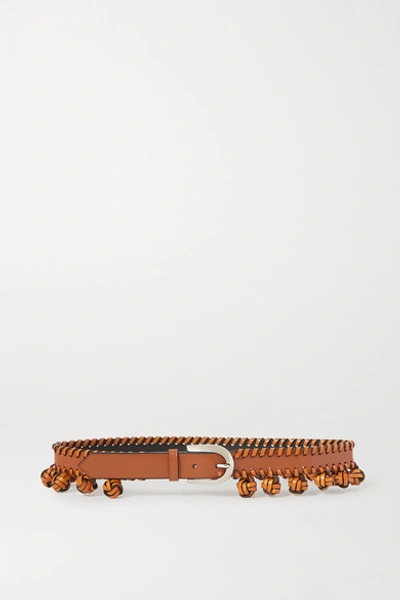 Shop Loewe Knotted Leather Waist Belt In Tan