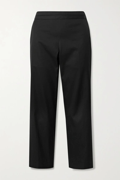 Shop The Row Henry Cropped Cotton-twill Straight-leg Pants In Black