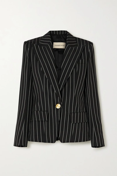 Shop Alexandre Vauthier Pinstriped Twill Blazer In Black