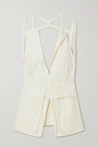 Shop Jacquemus Ascea Layered Open-back Poplin Top In White