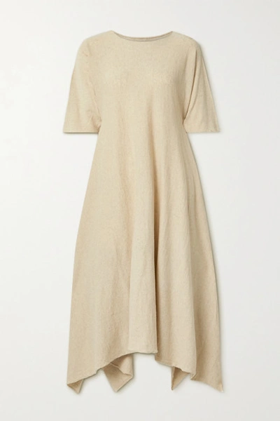 Shop Lauren Manoogian Plane Organic Cotton And Linen-blend Maxi Dress In Beige