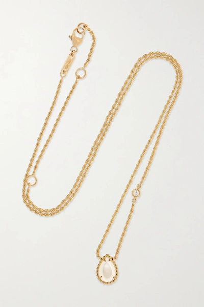 Shop Boucheron Serpent Bohème 18-karat White Gold, Aquaprase And Diamond Necklace