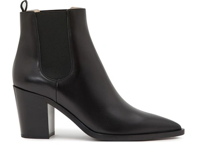 Shop Gianvito Rossi Leather Ankle Boots In Black
