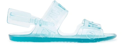 Shop Off-white Zip Tie Sandals In Light Blue