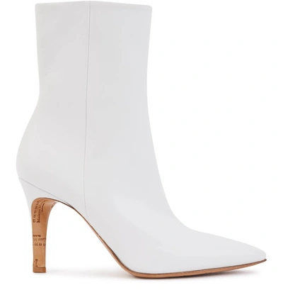 Shop Maison Margiela Ankle Boots With Contrasting Heels In White