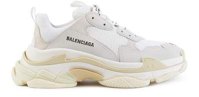 Shop Balenciaga Triple S Trainers In White