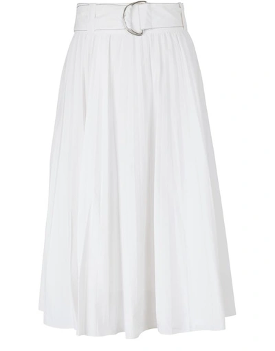 Shop Proenza Schouler Pleated Midi Skirt In 00100 White