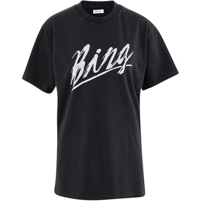 Shop Anine Bing Basic Bing T-shirt In Vintage Black