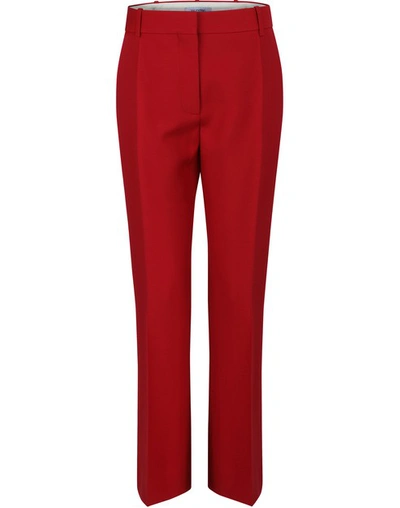 Shop Valentino Straight Trousers In Rosso