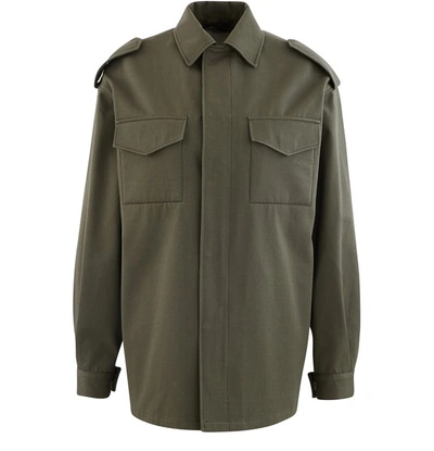 Shop Valentino Pea Jacket In Olive
