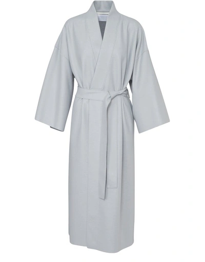 Shop Harris Wharf London Kimono Coat In Felted Wool In Grey Blue