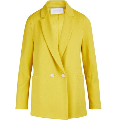 Shop Harris Wharf London Boxy Cotton Blazer Jacket In Pinapple