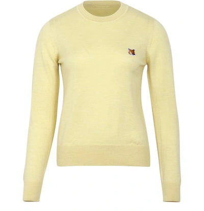 Shop Maison Kitsuné Fox Sweatshirt In Lemon