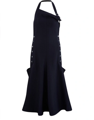 Shop Jacquemus Pinafore Dress In Dark Navy
