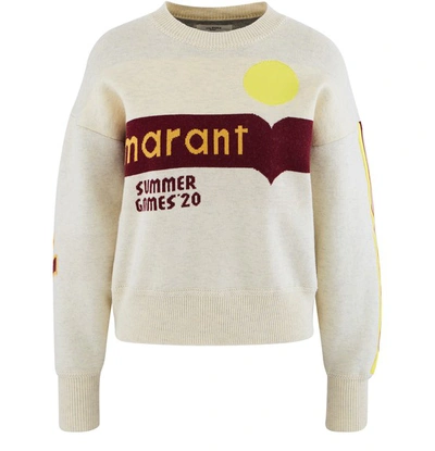 Shop Isabel Marant Étoile Kleden Sweatshirt In Yellow/ Ecru