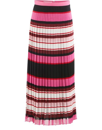 Shop Valentino Striped Skirt In Rose Multicolor